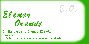 elemer orendt business card